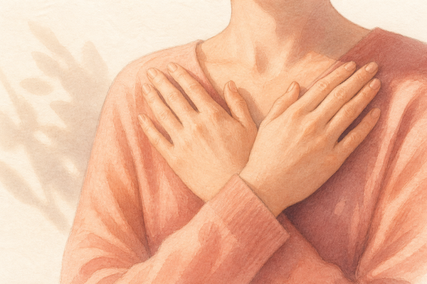 Editorial illustration suggesting a calm at-home setting for self-directed bilateral stimulation practice